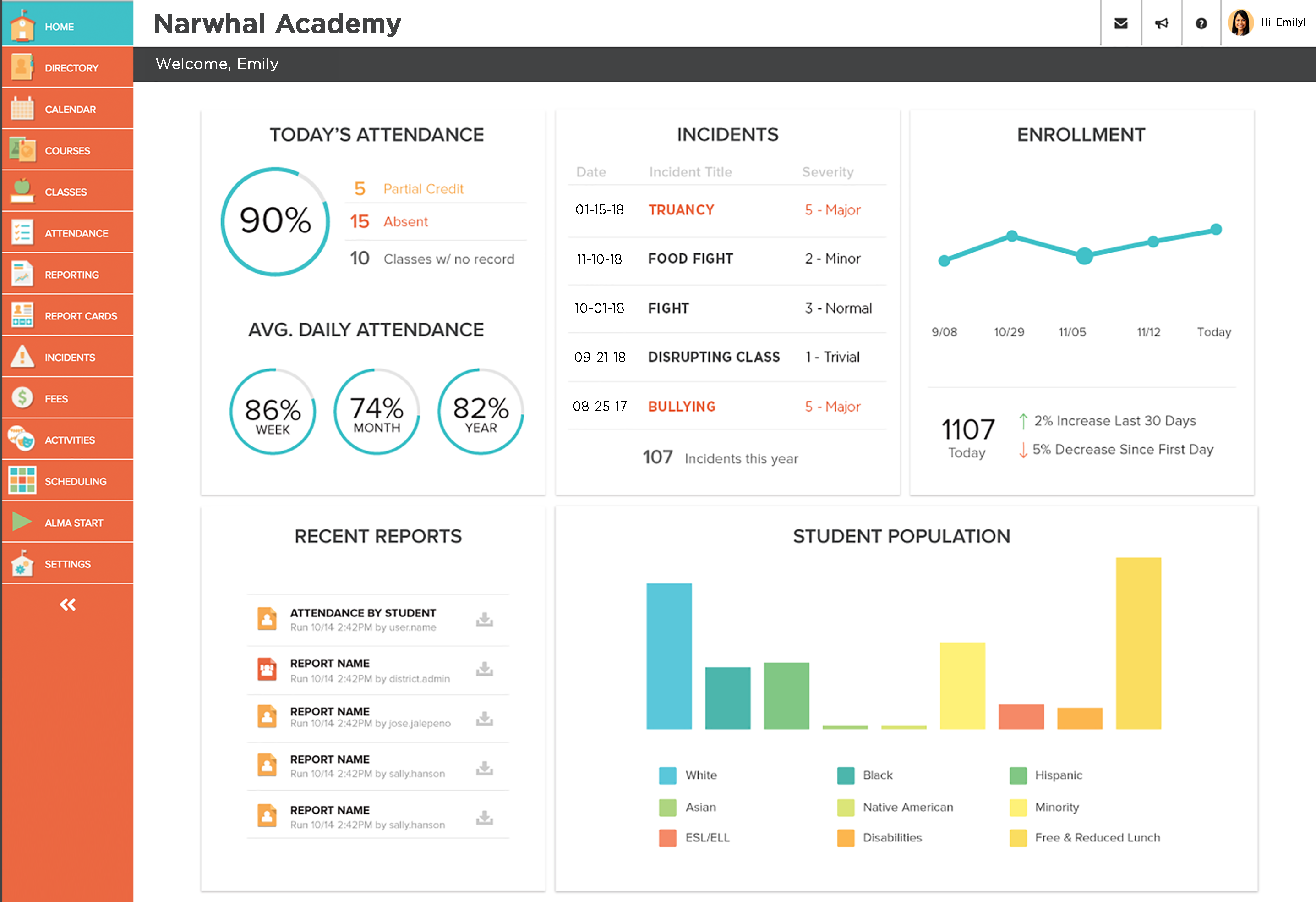 screenshot of Alma SIS